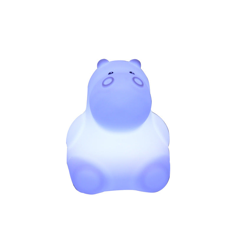 Medium Hippo Silicone Night Light - USB Rechargeable