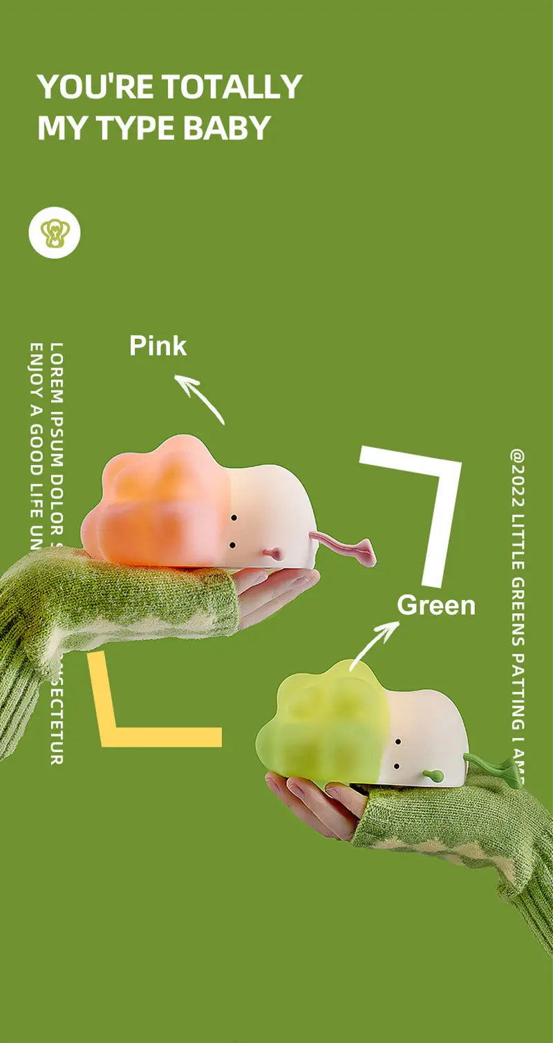 USB Rechargeable Cabbage Night Light for Kids' Room