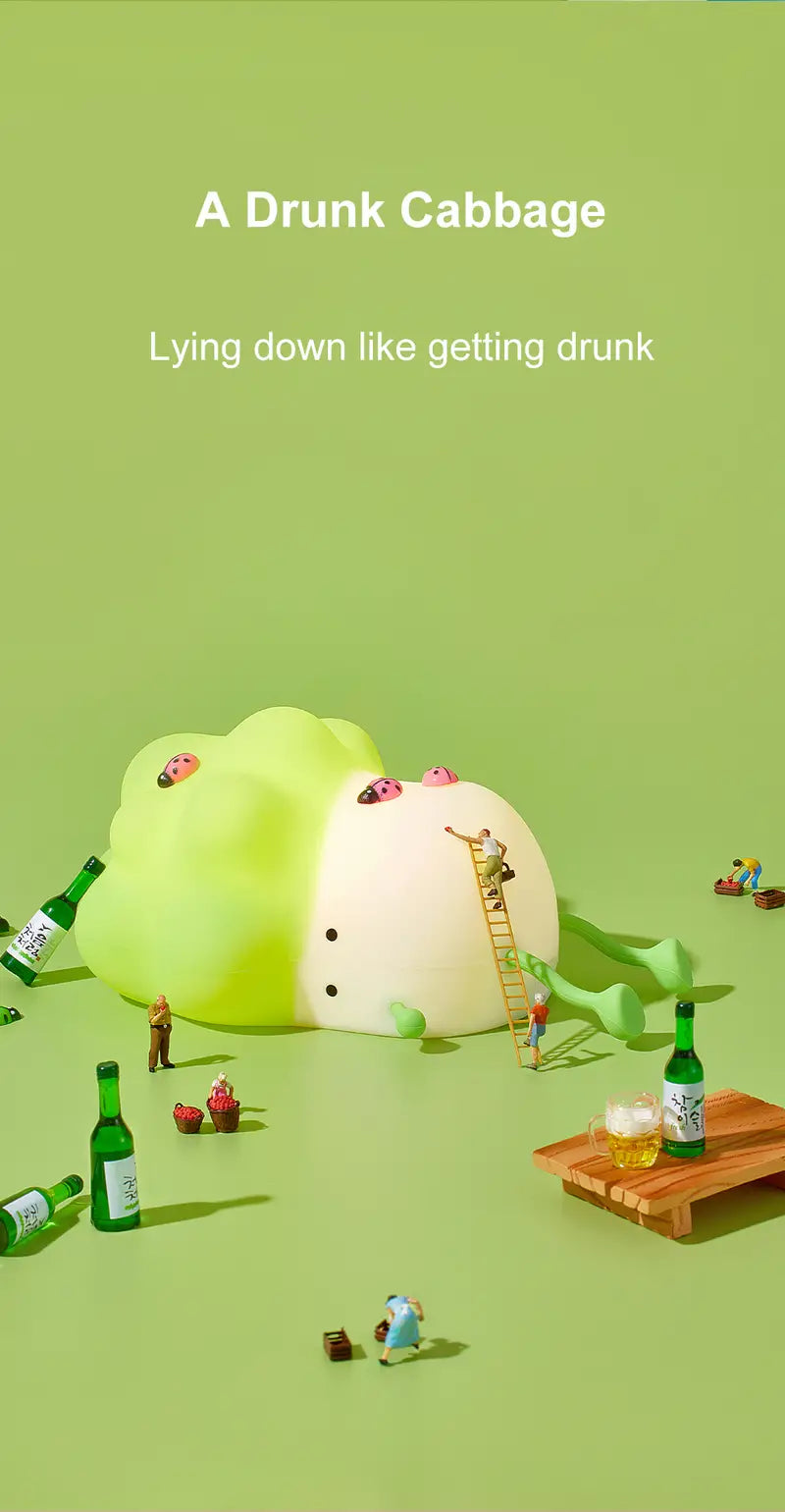 USB Rechargeable Cabbage Night Light for Kids' Room